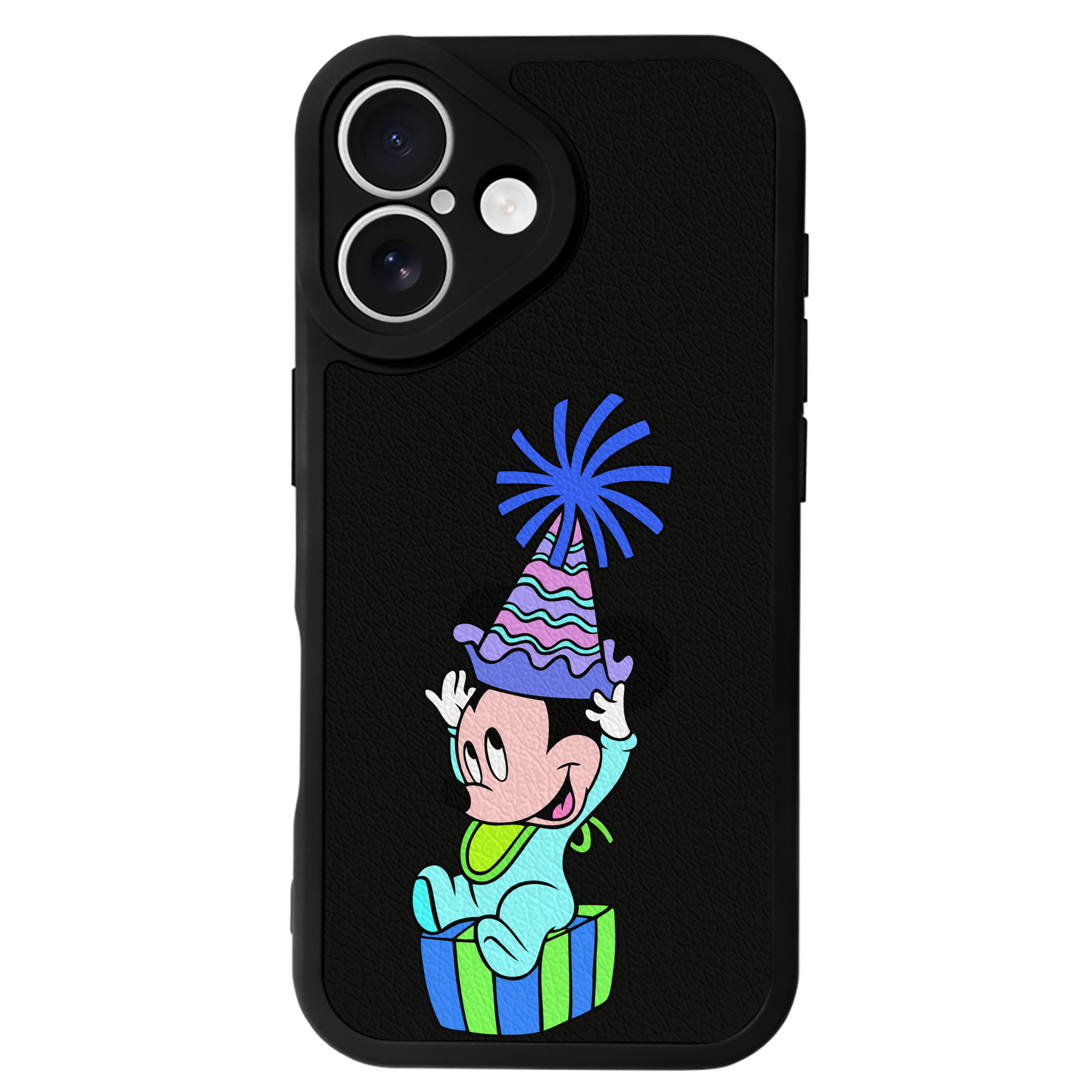 （画像用） ミッキーマウス Mickey Mouse 【iPhone 16シリーズ対応】シリコンスマホケース（レザー調） 材質：シリコン